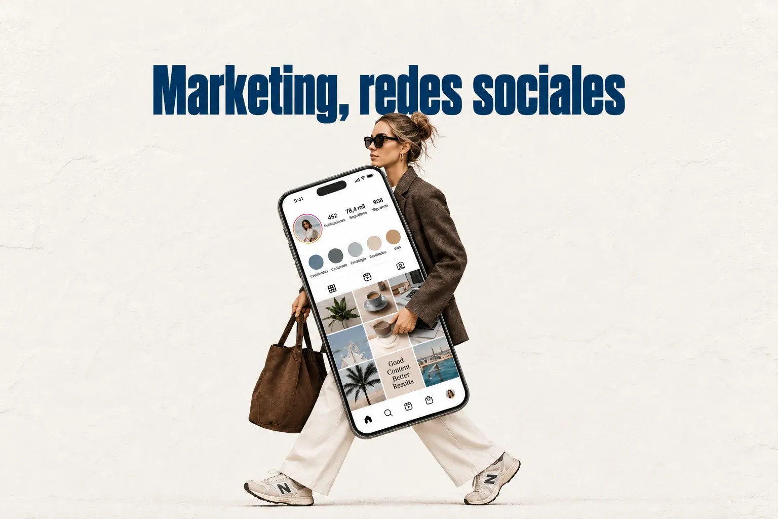 Marketing, redes sociales y posicionamiento — dirección visual y aplicaciones